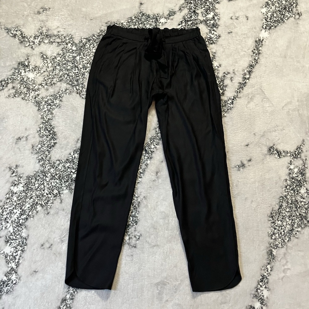 Ramy Brook NY Pants Womens Size‎ XS Black Tie Waist Mid Rise Tapered Leg